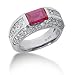 3.9 Ct Diamond Ruby Ring Engagement Emerald cut