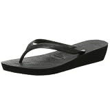 Havaianas Womens High Light Flip Flop,Black,37 BR