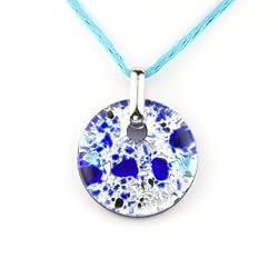 Murano Glass Pendant Jewelry - Mila Blue/Silver Style1