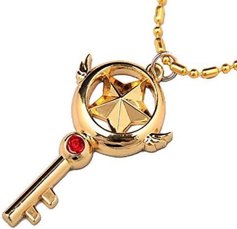 Cos Cosplay Cardcaptor Card Captor Sakura Magic Star Key Chain Pendant Necklace (Silver)
