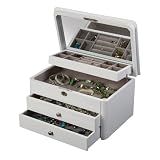"Katherine" Mele & Co. Locking Jewelry Box in White