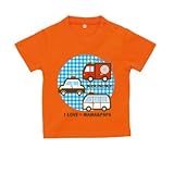 BabyChips のりもの(ブルー)(名入れ半袖ベビーTシャツ) 150 オレンジ