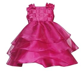 Rare Editions Baby/Infant 3M-24M RED CRANBERRY SATIN & SHEER BASKET WEAVE Special Occasion Wedding Party Flower Girl Dress