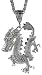 Sterling Silver Dragon Pendant, 1 15/16" (49 mm) tall