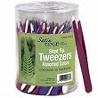 Satin Edge Slant Tip Tweezers In A Container 3 Colors (48 per Count)