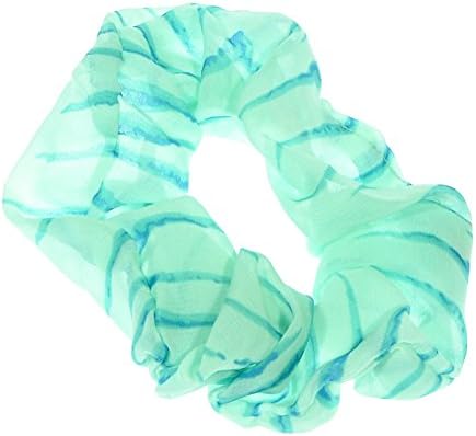 HANDBYHAND Thin Chiffon Stretch Ponytail Holder Hair Tie Scrunchie Hair Wrap [Aero Blue]