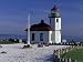 Alki Point Lighthouse on Elliot Bay, Seattle, Washington, USA Photographic Poster Print, 24x18