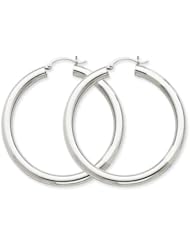 4mm, 14K White Gold Classic Hoop Earrings, 65mm (2 1/2")