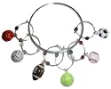 Wine Glass Charms set~Sports Themed~ Basketball, Football, Tennis Ball, Baseball, Soccer Ball, Volleyball,