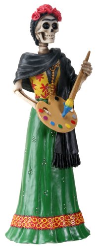 Day Of The Dead Frida Painting Artist with Paint Brush Figurine