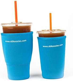 Large & Medium Cup Koozies - For Dunkin Donuts & Starbucks Iced Coffee/Iced Tea (Blue Combo Pack)