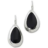 Bridge Jewelry Sterling Silver Onyx Teardrop Earrings - Silver