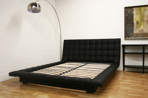 Baxton Studio Celia Black Faux Leather Queen Platform Bed