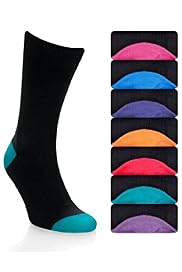 7 Pairs of Freshfeet Cotton Rich Contrast Heel and Toe Sock with Silver Technology