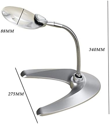 Magnifier G-818b-090 Microscope Magnifying Glass Loupe 88mm Metal Hose Stand Destop Read Third Hands Lens Work Repaire Multipurpose 34x16.5x2.75cm