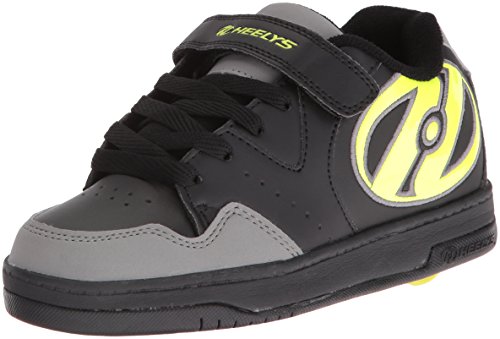 Heelys Boys' Hyper Sneaker, Black/Grey/Bright Yellow, 5 M US Big Kid