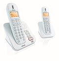Philips CD2552S/38 DECT Schnurloses Telefon mit Anrufbeantworter, 2 Mobileteile, silber
