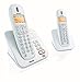Philips CD2552S/38 DECT Schnurloses Telefon mit Anrufbeantworter und Freisprechfunktion, 2 Mobileteile, silber/weiß