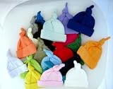 Knotted Solid Color Hats (Four preemie and newborn sizes)