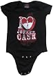JOHNNY CASH - I Love Johnny Cash Creeper - Black Onesie / Baby T-shirt