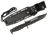 RUKO 6-3/4-Inch Blade Combat Knife with Marine Corp-Style Rubber Handle and Molded ABS Sheath