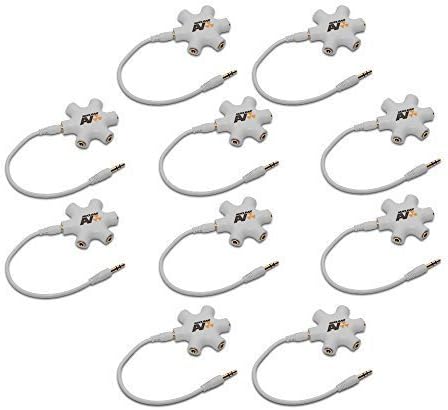 NuclearAV Atom 5Star Audio Adapter - Multi Headphone Splitter - 10 Pack