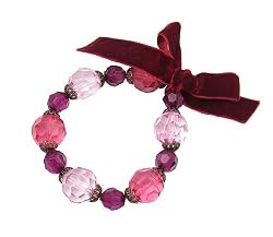 Bracelet - B186 - Crystalline Beads - Stretch ~ Berry Mix