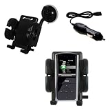 Flexible Auto Windshield Holder with Car Charger for the RCA M4308 Opal Digital Media Player – uses Gomadic TipExchange Technology