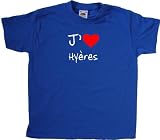 Fruit of the Loom - T-Shirt J'aime Hyères - enfant - Bleu Roi