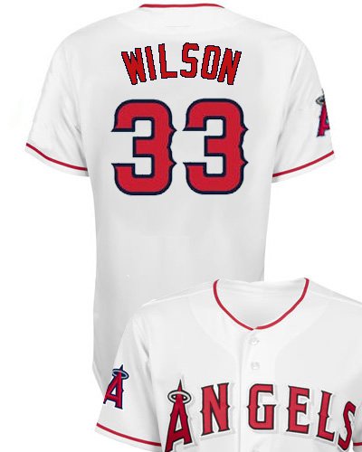 Los Angeles Angels of Anaheim Authentic MLB Jerseys C. J. Wilson WHITE Cool Base Jersey Size 54