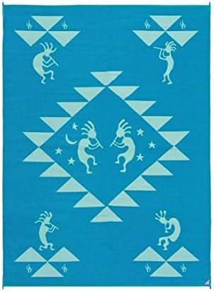 Reversible Mats 169124 Turquoise/Blue/Green 9'x12' Kokopelli Mat