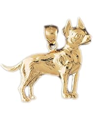Dazzlers Solid 14k Gold Chihuaha Dog Charm Pendant Available in three colors from jewelsberry (weights: 4.0 grams only)