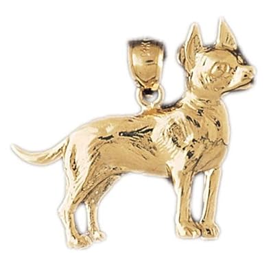 Cheap Girls Jewelry Dazzlers Solid 14k Gold Chihuaha Dog Charm Pendant Available in three colors from jewelsberry (weights: 4.0 grams only) For Sale