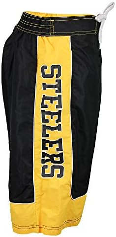 NFL 2-Tone Team Colors Swim Trunks (Pittsburgh Steelers, XL)