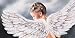 Angelic Innocence by Gay Talbott-Boassy. Size 20.00 inches width by 10.00 inches height. High Quality Art Poster Print