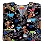 Cherokee Uniforms Curious George Finger Paints V-Neck Scrub Top (XS-5X)