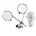 Jeweler's Double Loopy Eye Loupe for Glasses - Stainless Steel Frame - Non-Marking Spring Clip to Eyeglass Frame - Choose Magnification up to 7.5x + 7.5x