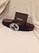 100% Authentic GG Silver Buckle Gucci Black leather belt Green/Red/Green