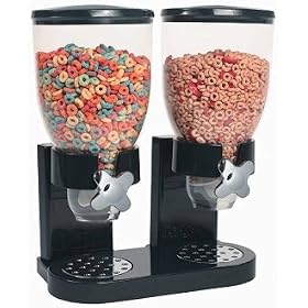 Buy Zevro 35-oz. Double Dry Goods Cereal Dispenser, Black. by ZevrO