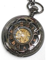 Steampunk VINTAGE FLOWER Pocket Watch Mechanical Chain
