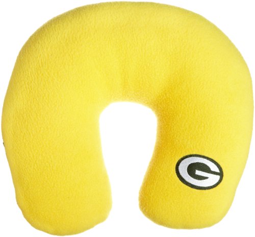 NFL Green Bay Packers Embroidered U-Shaped Fleece Travel Neck Pillow (Gold)
