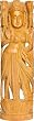 Hindu Goddess Lakshmi Figurines Wood Carving 15 x 4.5 inches (woodlaxmi012)