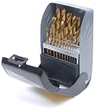 Rolson Tools 48710 25pc HSS Titanium Drill Bits in Metal Case