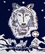 Navy and Black Wolf Pack Mink Style Raschel Blanket Queen or Full Size