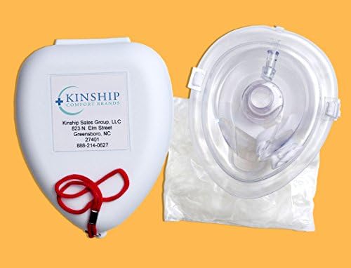 3-pack CPR pocket rescusitator rescue mask with one way valve, filter &amp; O2 inlet in hard clamshell case
