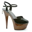 6 Inch Sexy High Heel Shoes Platform Sandals Closed Toe Black