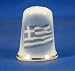 Porcelain China Collectable Thimble - Flag of Greece with Free Gift Box