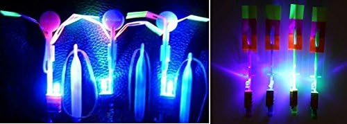 12Pcs Amazing LED Light Arrow Rocket Helicopter Flying Toy Party Fun Gift
