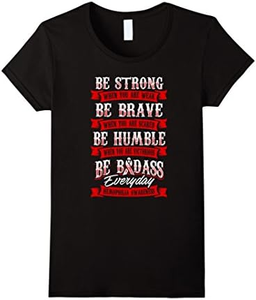 Women's Hemophilia Awareness Shirt - Be trong, be brave Large Black