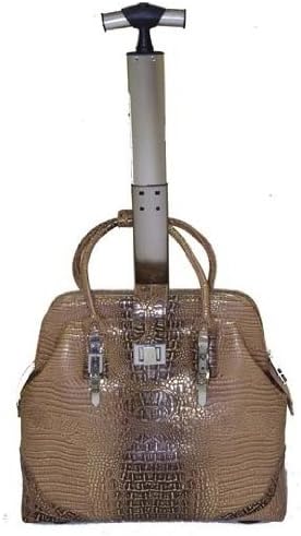 Brown & Gold Faux Reptile Skin Trolley Bag